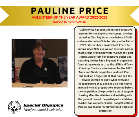Volunteer of the Year Award Pauline Price