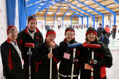 SOBC - Sunshine Coast Polar Bears curling team at 2019 Provincial Games