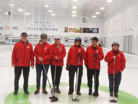 SOBC - Salmon Arm curling athletes in group photo