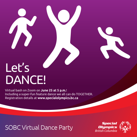 Special Olympics BC Virtual Dance Party coming up June 25