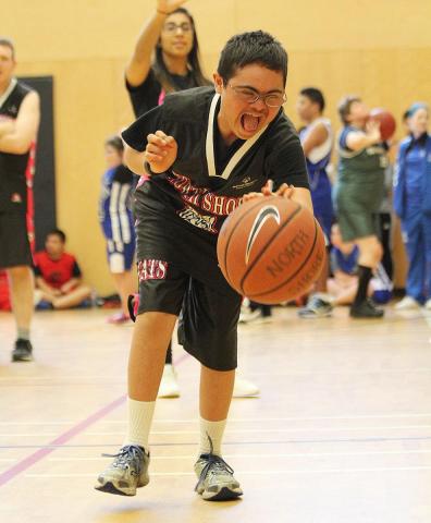 Special Olympics BC basketball player