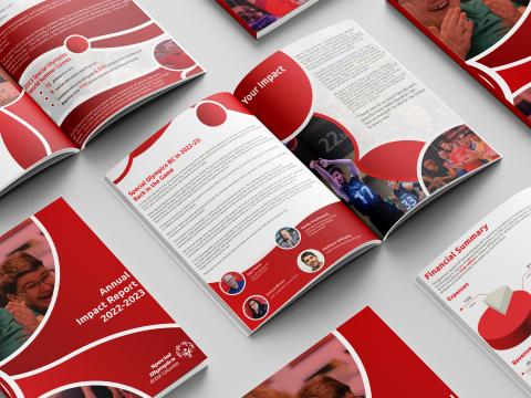 Picture of pages of the 2022-23 Special Olympics BC Impact Report