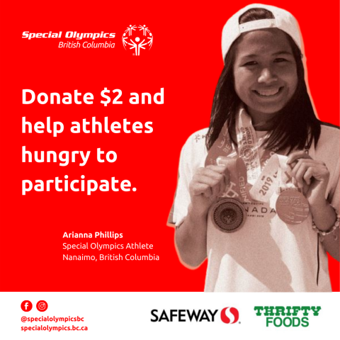 Special Olympics BC athlete Arianna Phillips on the Sobeys campaign posters in B.C.