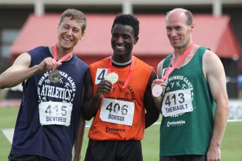 3 SOBC - Surrey track and field athletes showing their medals